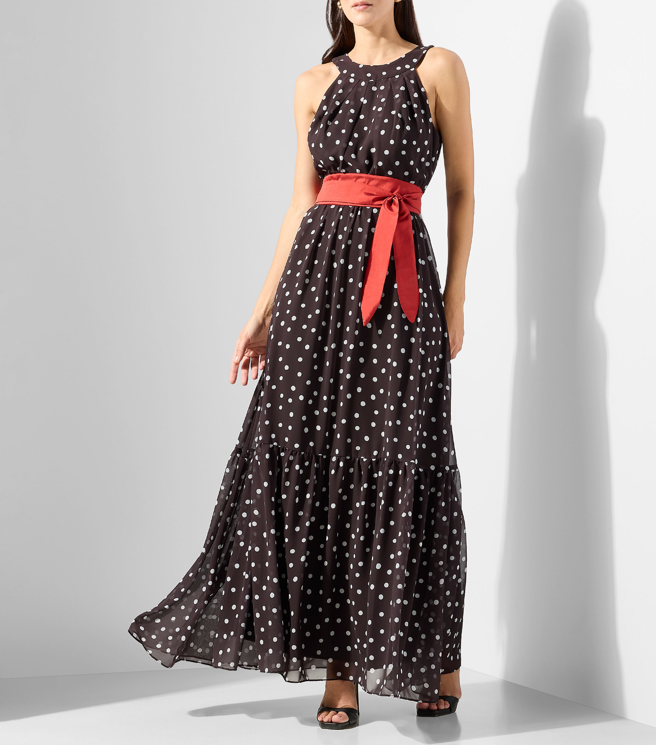 Vestido largo polkadots Mujer